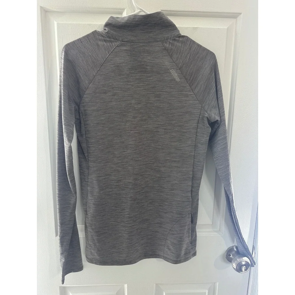 Under Armour HeatGear Gray Quarter‎ Zip Pullover Long Sleeve Top Women's SM - Picture 2 of 9